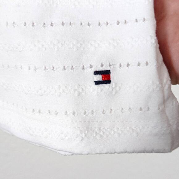 Tommy Hilfiger Tank Top White Eyelet Ruffle Size XL Coastal Preppy - Picture 6 of 9